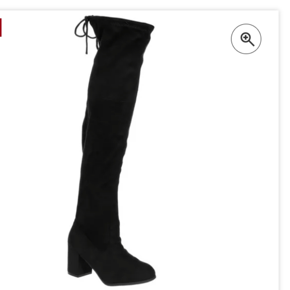 Black Over knee Platform Chunky Heel Boots